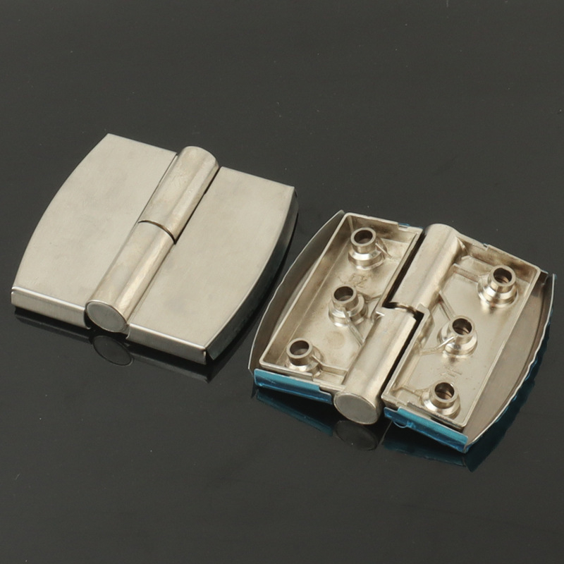 Balama din oțel inoxidabil pentru separatoare de toalete publice — finisaj periat, închidere automată și balama detașabilă cu ridicare — Soweigu