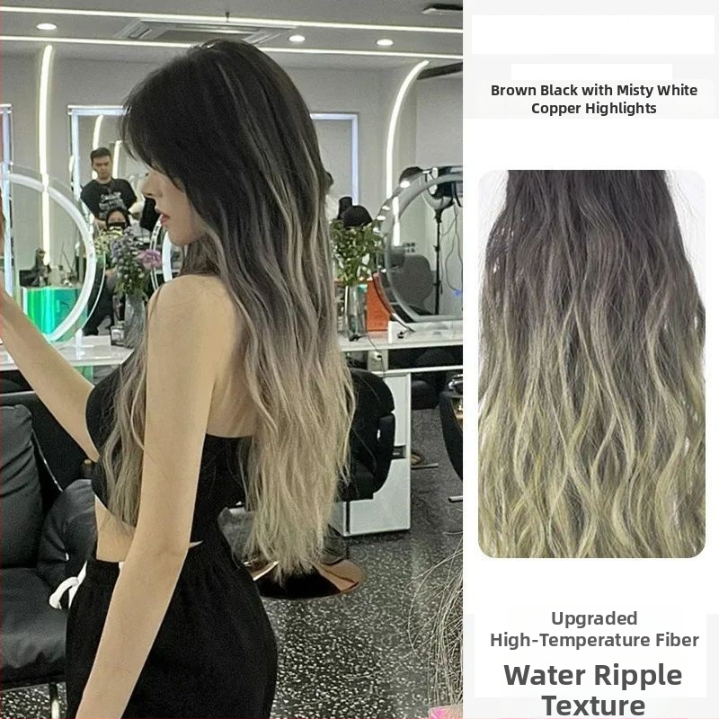 Jednodielne bezšvové predĺženie vlasov, vodno-vlnitý štýl, drôt s vysokou teplotou, zväčšenie objemu, ofina: rovná alebo šikmá