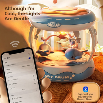 Yimi pöörlev muusikaline käetrumm mänguasi lastele vanuses 4–6 aastat, Bluetooth ja tuli, 3C sertifitseeritud (2023152202045704)