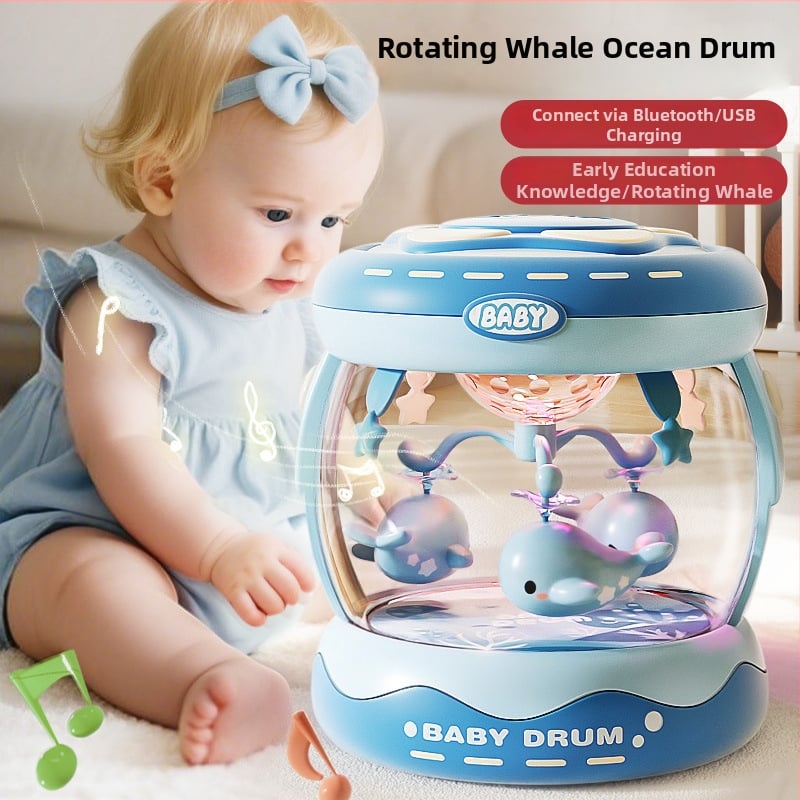 Yimi pöörlev muusikaline käetrumm mänguasi lastele vanuses 4–6 aastat, Bluetooth ja tuli, 3C sertifitseeritud (2023152202045704)