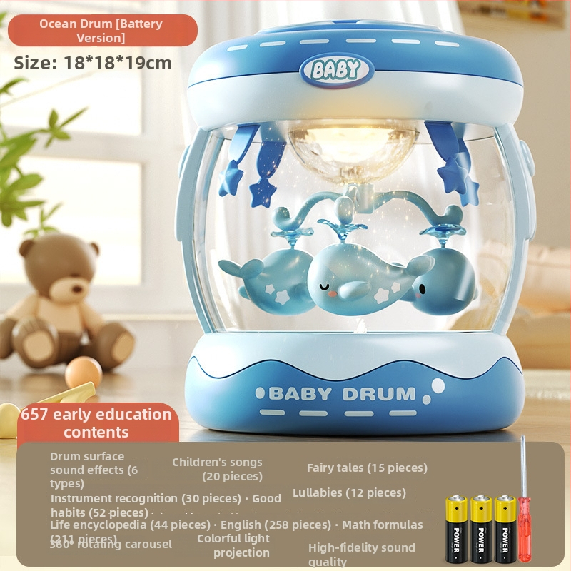 Yimi pöörlev muusikaline käetrumm mänguasi lastele vanuses 4–6 aastat, Bluetooth ja tuli, 3C sertifitseeritud (2023152202045704)