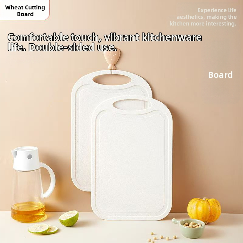Doska na krájanie z pšeničnej slamy, dvojstranná, pre domáce použitie, moderný štýl jednoduchosti