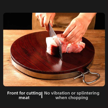 Drevená doska na krájanie z pevného dreva, antibakteriálna, guľatého tvaru, silnej konštrukcie, do kuchyne