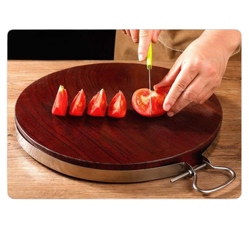 Drevená doska na krájanie z pevného dreva, antibakteriálna, guľatého tvaru, silnej konštrukcie, do kuchyne