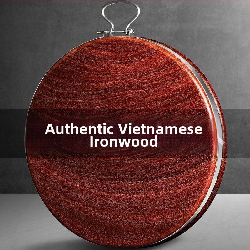 Drevená doska na krájanie z pevného dreva, antibakteriálna, guľatého tvaru, silnej konštrukcie, do kuchyne