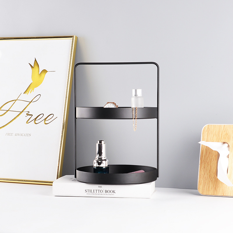 Kahekorruseline nahast ja rauastest lauaaru hoiukarp