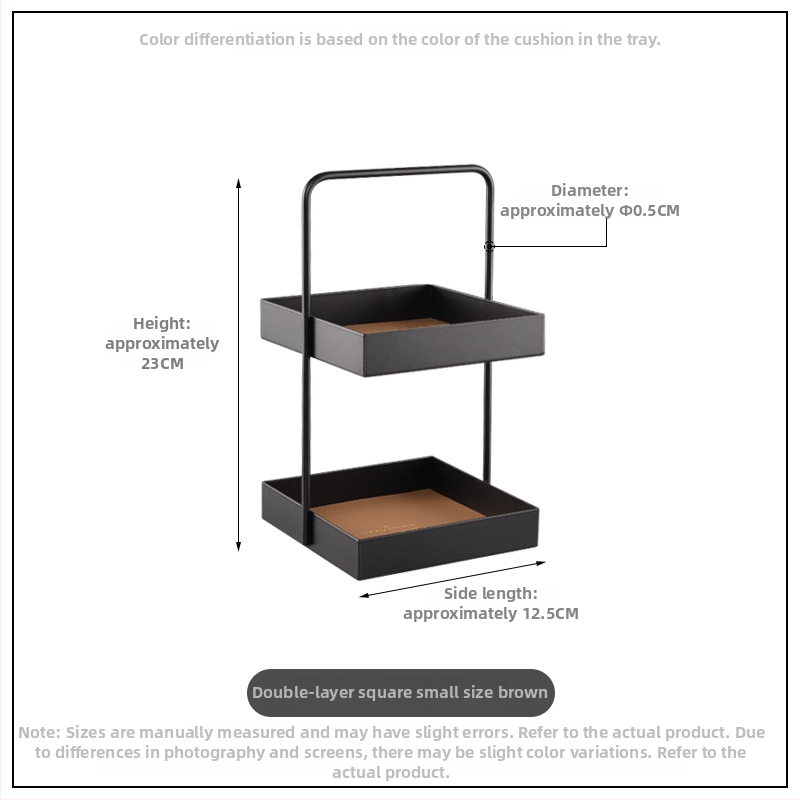 Kahekorruseline nahast ja rauastest lauaaru hoiukarp