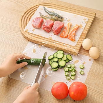 Jednorázová antibakteriálna protišmyková doska na krájanie potravín, PP/PE antibakteriálny masterbatch, prenosná, utookii