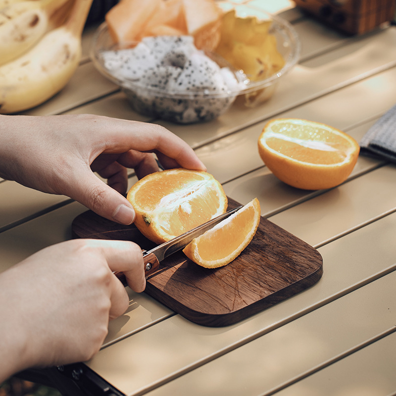 Doska na krájanie v japonskom štýle z orechového dreva – prenosná, obojstranná, na piknik a kempovanie
