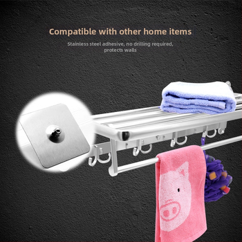 Nerūsējošā tērauda sienas āķis ar līmējošu uzstādīšanu (bez caurumu), 5–10 kg slodze, piemērots vannas istabai, virtuvei un guļamistabai