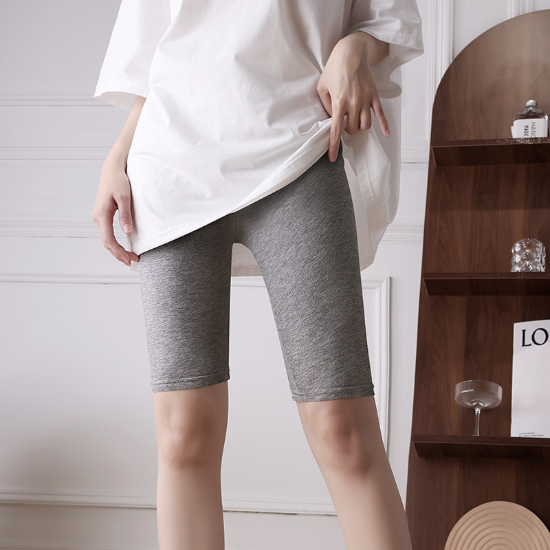 Dámske bezpečnostné legíny z viskózy, jacquard väzba, stredný pás, jednofarebný vzor, proti prehliadaniu