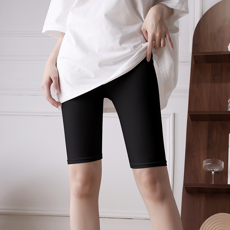 Dámske bezpečnostné legíny z viskózy, jacquard väzba, stredný pás, jednofarebný vzor, proti prehliadaniu