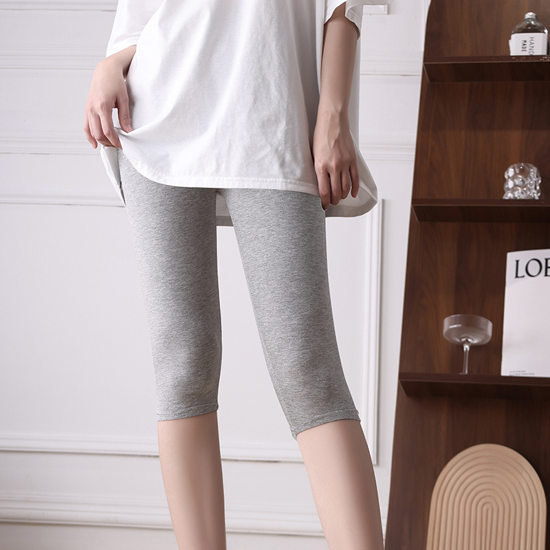 Dámske bezpečnostné legíny z viskózy, jacquard väzba, stredný pás, jednofarebný vzor, proti prehliadaniu