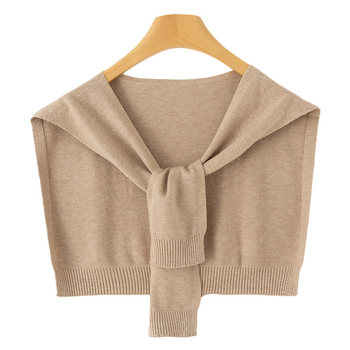 Unisex adīts poliestera šalle, vienkrāsains raksts, dekoratīvs aksesuārs, visu sezonu izmantošanai, Ziemas 2025 izlaidums