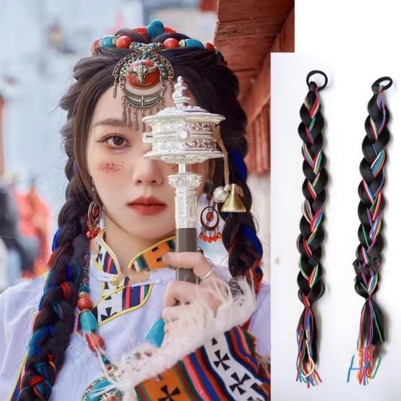 Perucă cu coadă, fir de înaltă temperatură, model universal, vopsire fără căldură, pentru femei