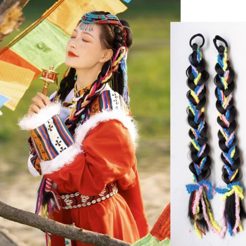 Perucă cu coadă, fir de înaltă temperatură, model universal, vopsire fără căldură, pentru femei