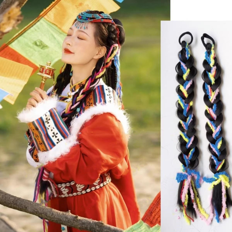 Perucă cu coadă, fir de înaltă temperatură, model universal, vopsire fără căldură, pentru femei