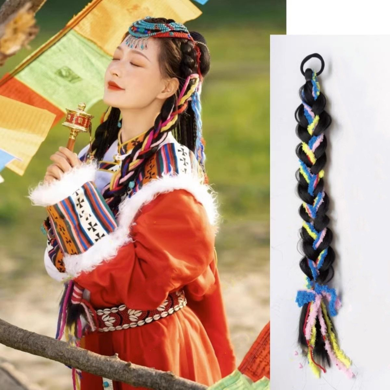 Perucă cu coadă, fir de înaltă temperatură, model universal, vopsire fără căldură, pentru femei