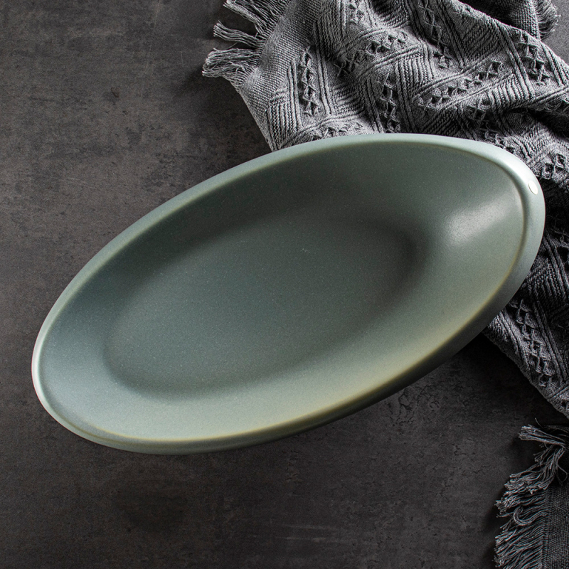 Shengjing márkájú ovális porcelán halas tál gyertyás melegítés és hőmegtartás funkcióval – hotel- és éttermi kerámia edények