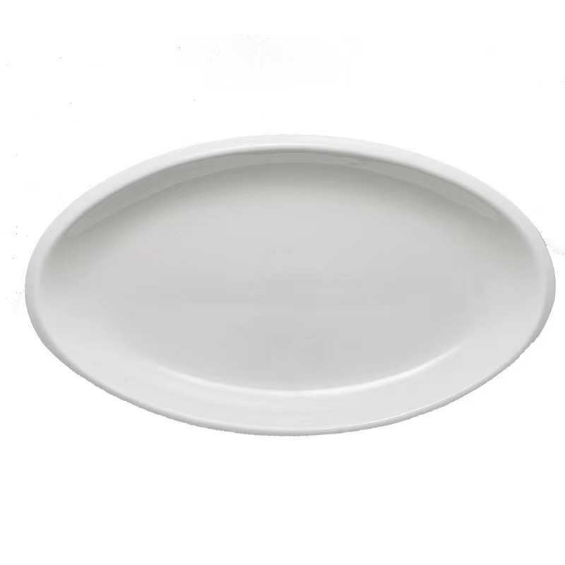 Farfurie pentru pește – ceramică, formă neregulată, porțelan îmbunătățit cu magneziu, culoare solidă, compatibil cu microunde