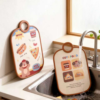 Love Journey prispôsobiteľná kuchynská doska na krájanie, PP+MDF, obojstranná, protišmyková, prenosná, pre domáce použitie