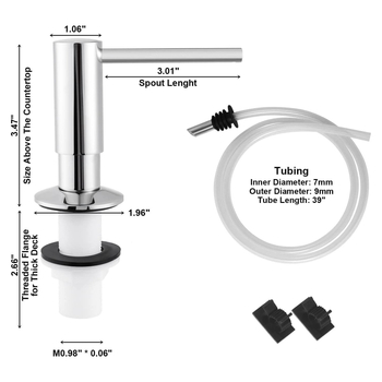 Žalvarinis praustuvo muilo dozatorius su 1,2 m silikonine žarna, rankinis paspaudimas, elektroplatinavimas, prekės ženklas Scott