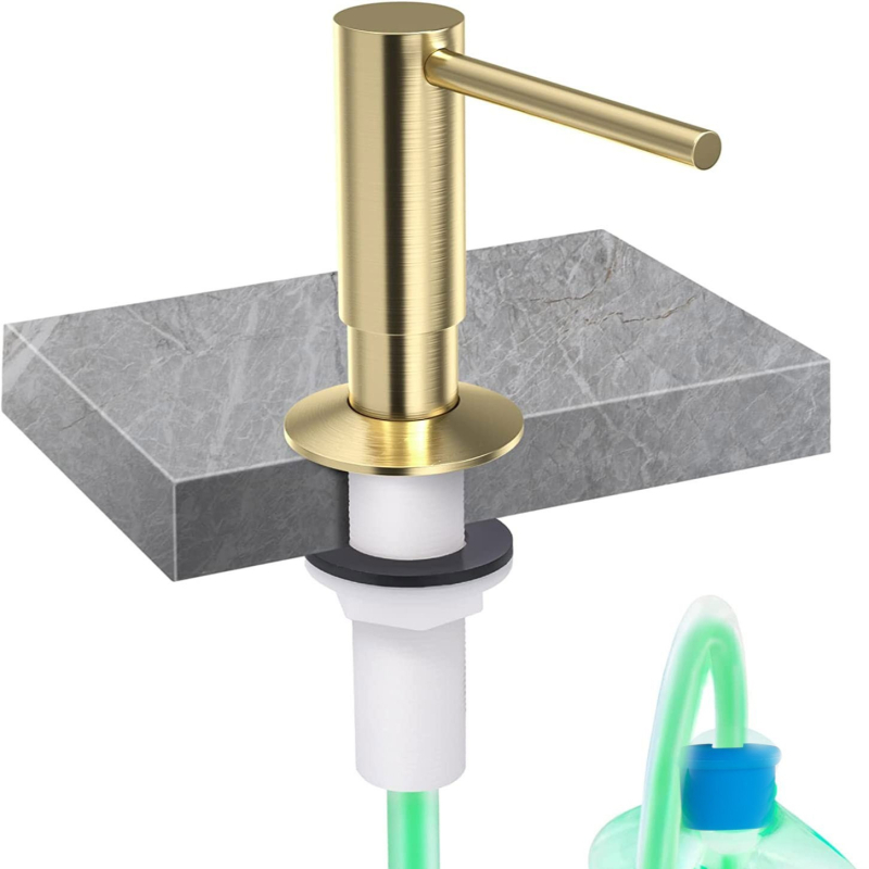 Žalvarinis praustuvo muilo dozatorius su 1,2 m silikonine žarna, rankinis paspaudimas, elektroplatinavimas, prekės ženklas Scott