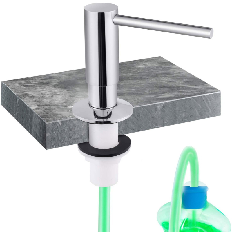 Žalvarinis praustuvo muilo dozatorius su 1,2 m silikonine žarna, rankinis paspaudimas, elektroplatinavimas, prekės ženklas Scott