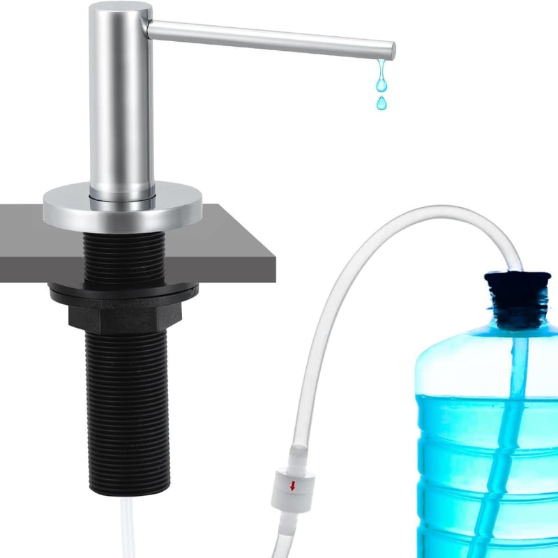 304 nerūdijančio plieno plautuvės muilo dozatorius, rankinis paspaudimo mechanizmas, šiuolaikinis minimalistinis stilius, poliruotas/elektroplatintas/nudažytas paviršius, svoris 350 g