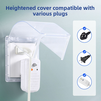 Vodotesná zásuvková skrinka s nakloneným usporiadaním piatich otvorov, samolepiaca, ochrana proti úniku prúdu