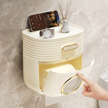 Ofl8810 toalettpapír-doboz – Műanyag, Vízálló, Többfunkciós, 5 db/csomag, Stílus Light Luxury