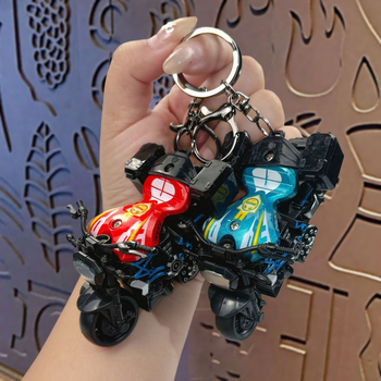 Motociklo raktų pakabukas iš lydinio, animacinio stiliaus, traukimo atgal mechanizmas, prekės kodas Glx-1-025, atskirai įpakuotas