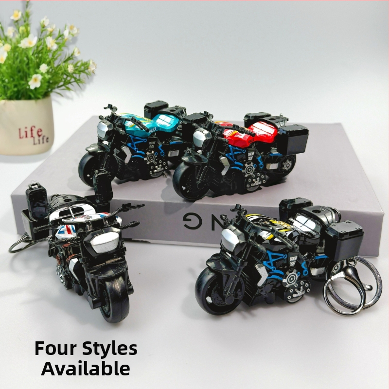 Motociklo raktų pakabukas iš lydinio, animacinio stiliaus, traukimo atgal mechanizmas, prekės kodas Glx-1-025, atskirai įpakuotas