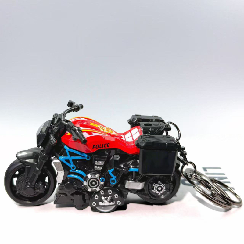 Motociklo raktų pakabukas iš lydinio, animacinio stiliaus, traukimo atgal mechanizmas, prekės kodas Glx-1-025, atskirai įpakuotas