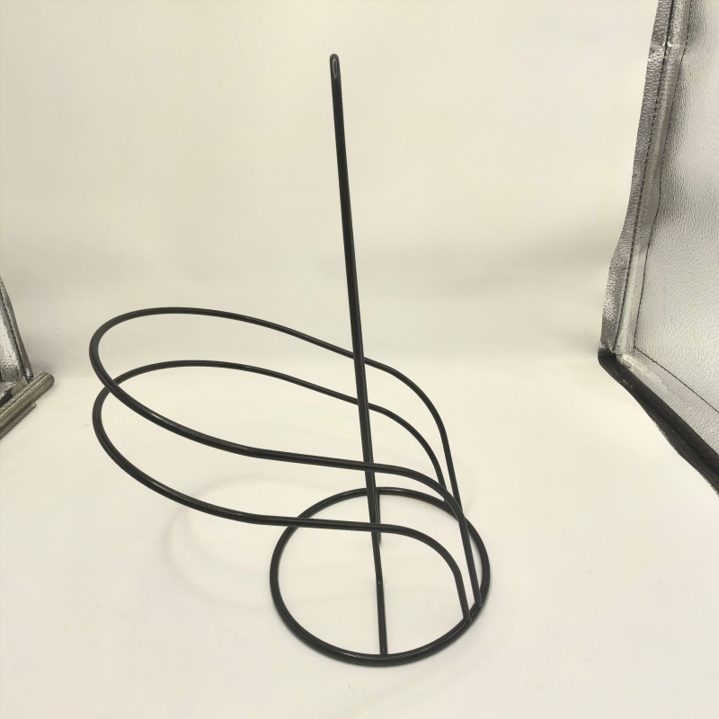 Vertikálny kovový držiak na papierové utierky, kruhového tvaru, z uhlíkovej ocele, elektroplatovanie, moderný minimalistický štýl