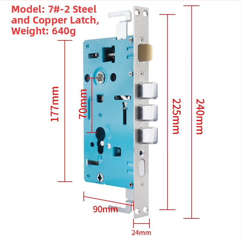 Telo zámku proti krádeži pre vstupné dvere; Model: 24x240 štvorcový / 30x240 guľatý; Materiál: nerezové železo; Hmotnosť: 900 g; Rozsah použitia: vstupné dvere s ochranou proti krádeži