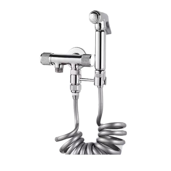 Toaleti kaaslane spreipüstol, vaskmaterjal, spiraalne paigaldus, normaalne rõhk, sisemine diameeter 4 punkti, elektroplaaditud pind