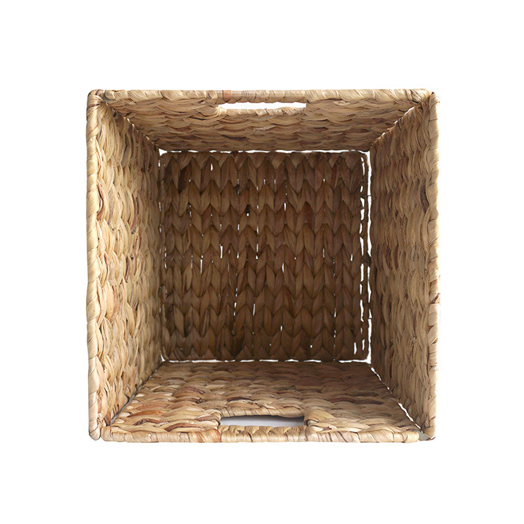 Coș de depozitare țesut manual din Water Hyacinth, pliabil cu sârmă de fier, model XHW-XH0001, stil retro