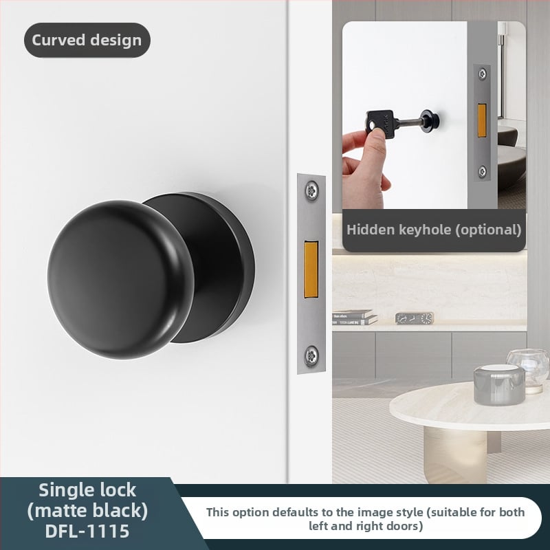 Paslėpta durų spyna su vienpusiu mechanizmu — cinko lydinys, modelis DFL-719, šiuolaikiškas minimalistinis stilius, tinkama paslėptoms durims, medinėms durims ir vonios durims