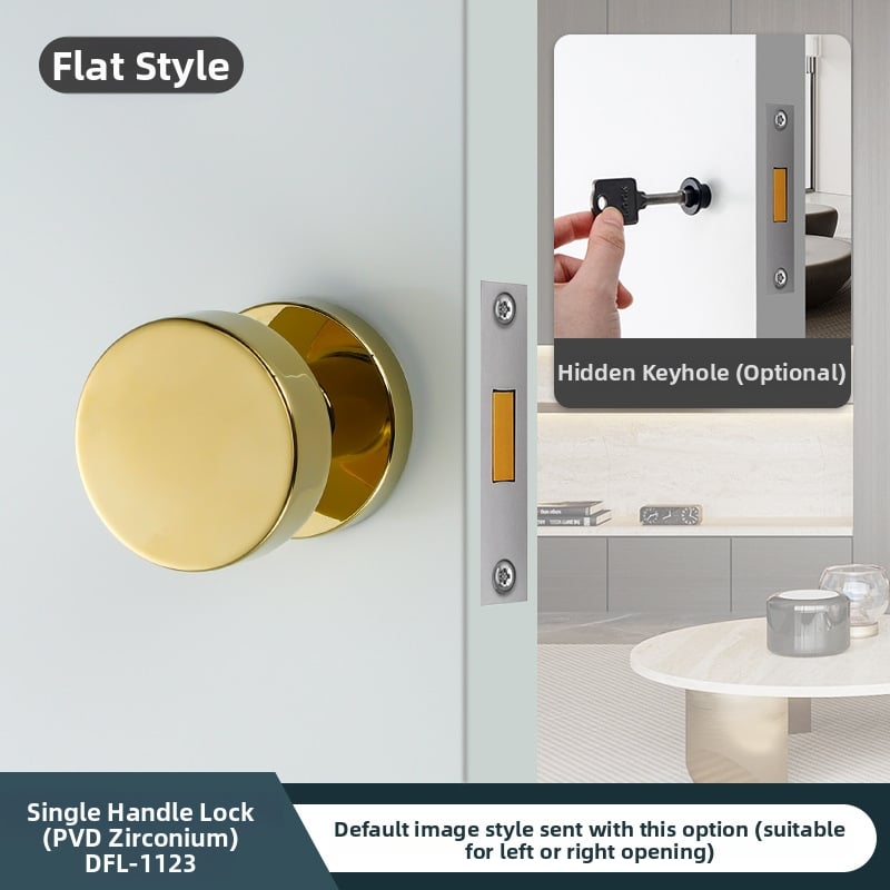 Paslėpta durų spyna su vienpusiu mechanizmu — cinko lydinys, modelis DFL-719, šiuolaikiškas minimalistinis stilius, tinkama paslėptoms durims, medinėms durims ir vonios durims