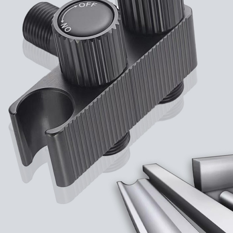 Seinakinnitusega bideti-spruut, kahekordne juhtimine, kolmetee ventiil, mudel L8712, alumiinium, sobib WC-ile ja rõdule