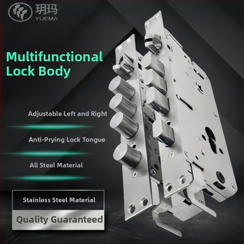 Durų spynos korpusas - nerūdijančio plieno, viso plieno, storintas, universalus, su rankenos užraktu