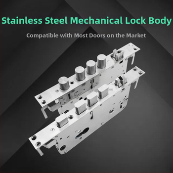 Durų spynos korpusas - nerūdijančio plieno, viso plieno, storintas, universalus, su rankenos užraktu