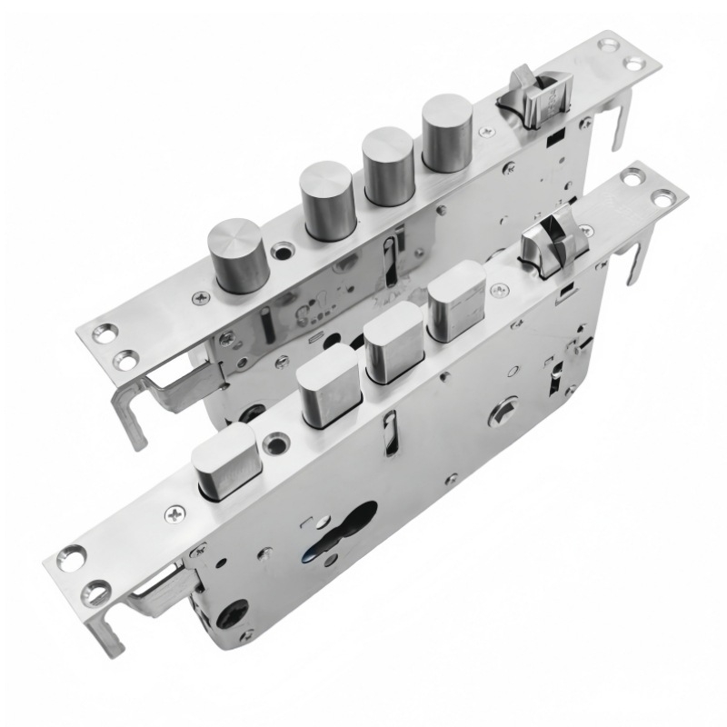 Ajtózár test – rozsdamentes acélból, teljes acélból, vastított kivitel, univerzális, fogantyús