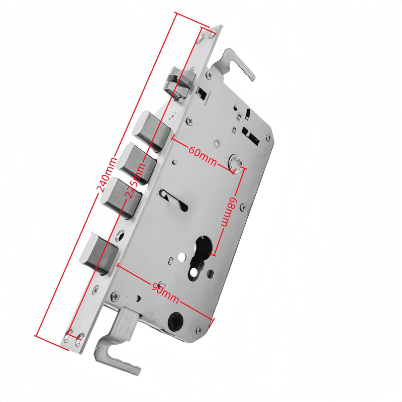 Ajtózár test – rozsdamentes acélból, teljes acélból, vastított kivitel, univerzális, fogantyús