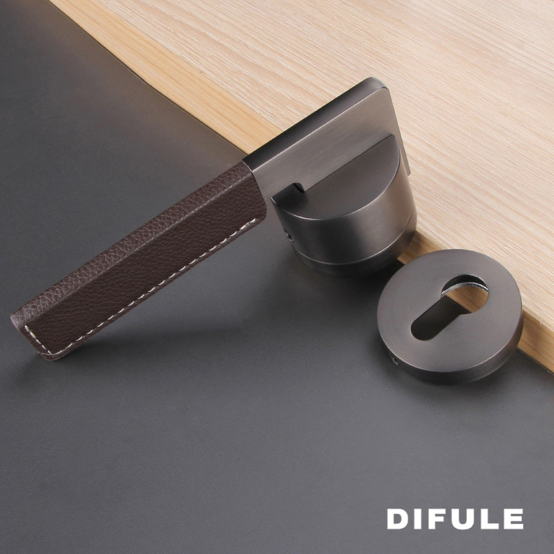 Belső hálószoba ajtó mágneszár, fogantyú-zár típus, modell DFL-2417, anyag: cinkötvözet, stílus: modern minimalist