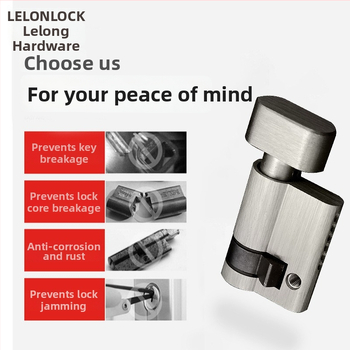 Vario užrakinimo cilindras, kriaušės formos, modelis RCR-08, paviršiaus apdaila: smėlio nikelis ir šviesus chromas, funkcija: sukimas