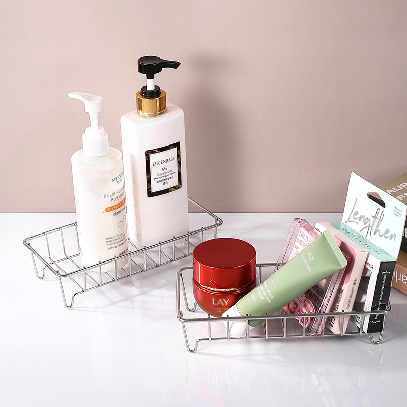 Ruostevabast terasest puurimata vannitoa ja köögi hoiustamise riiul drenaažikorviga, ühekorruseline, INS stiil