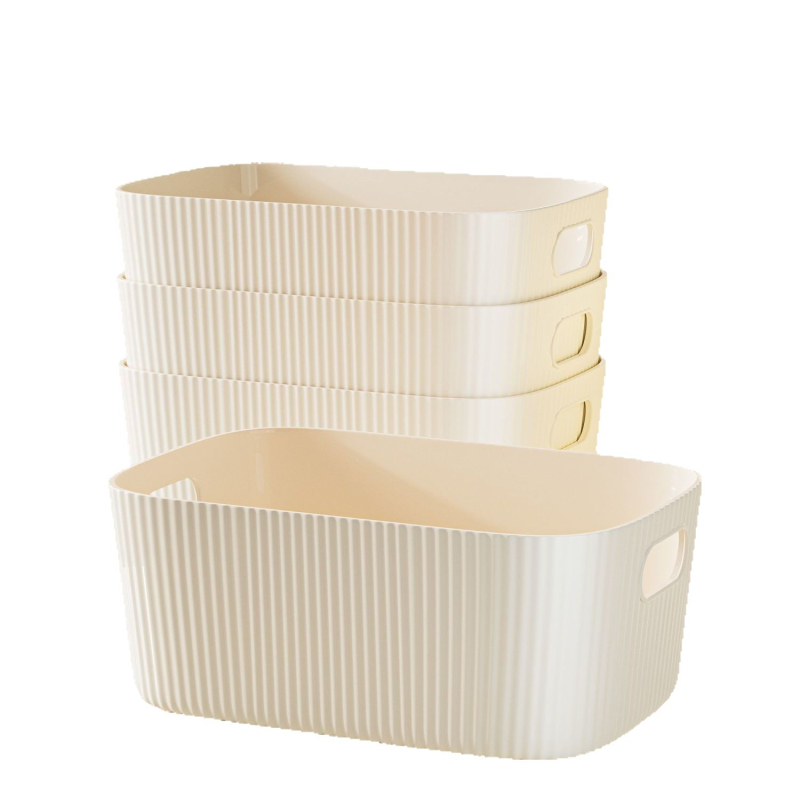 Kolm tükki laua hoiukastide komplekt — plastikust, maht 2 L, ilma kaaneta, kaasaegne minimalistlik stiil