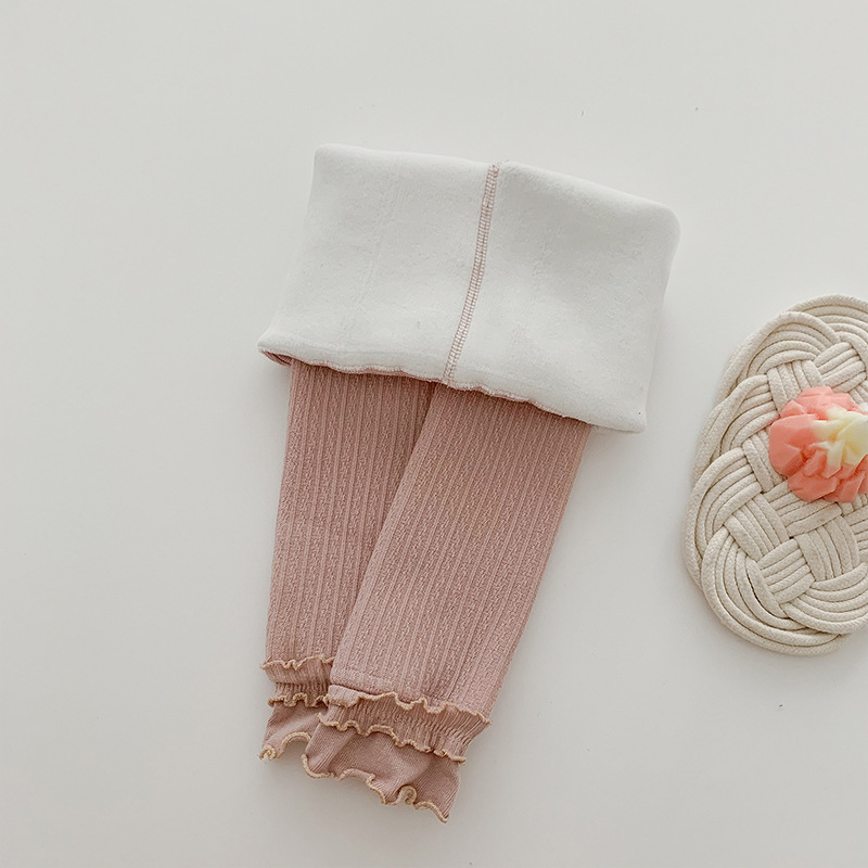 Tüdrukute talvised fliisiga leggingud, paks viskooskiud 70.5%, sobiv vanus 3–8 aastat